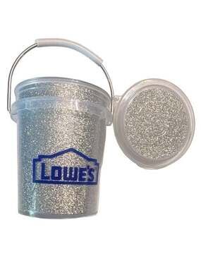 Lowe's Mini Paint Bucket Filled with Silver Glitter